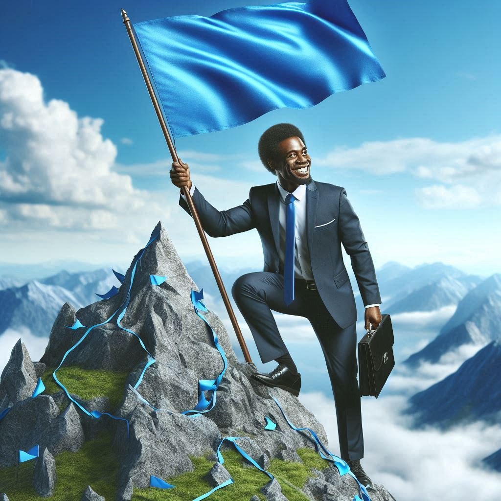 _3358ec8d-f8d9-45c5-9414-a6e038b9c2b0 Un homme gravissant la montagne du succès