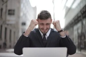 Successful job application moment captured Successful job application moment captured