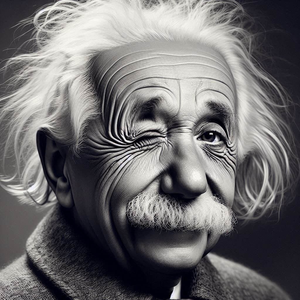 Albert Einstein winking